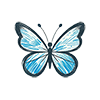 papillon bleu un papillon bleu dessiné au crayon de couleur